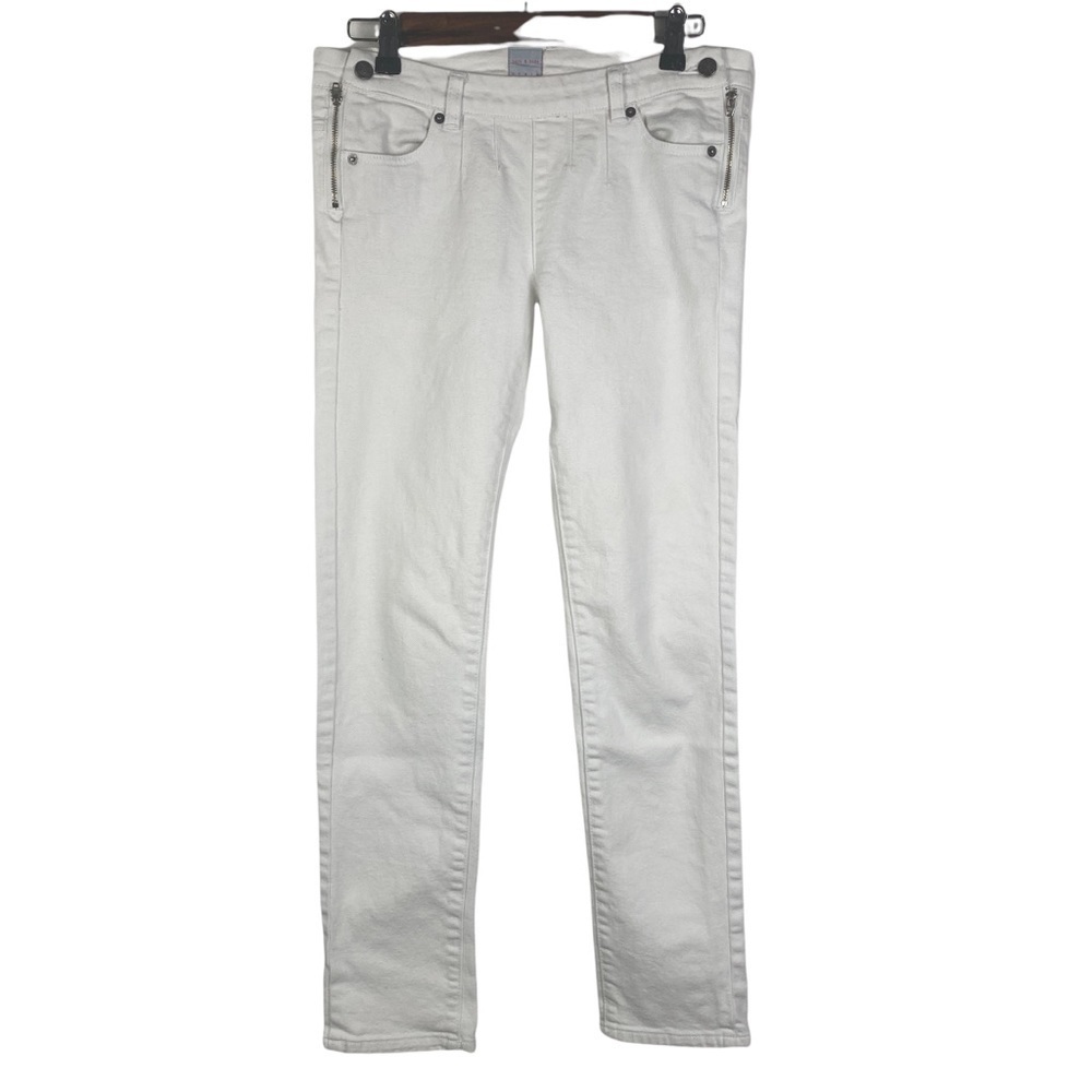 Sass & Bide Denim "The New Grace" White Side Zipper Skinny Jeans Women's 28‎